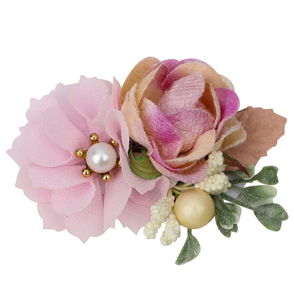 

Baby Flower Hair Clips Hairpins Sweet Artificial Floral Mesh Rose Pearl Hairpins For Girls Kids Hairgrips Hair Accessories