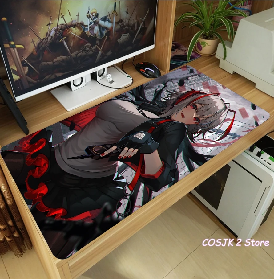 

Anime Arknights W Rosmontis Schwarz Exusiai Mouse Pad Thicken Laptop Gaming Mice Mat Table Keyboard Mat Anti-Slip Playmat Gift