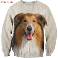 rough collie kids sweatshirt 3d printed hoodies pullover boy for girl long sleeve shirts kids funny animal sweatshirt