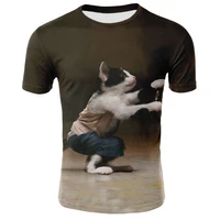 2020 casual 3d printing interesting black and white cat 3d printing t shirts interesting and interesting t shirts for men and w