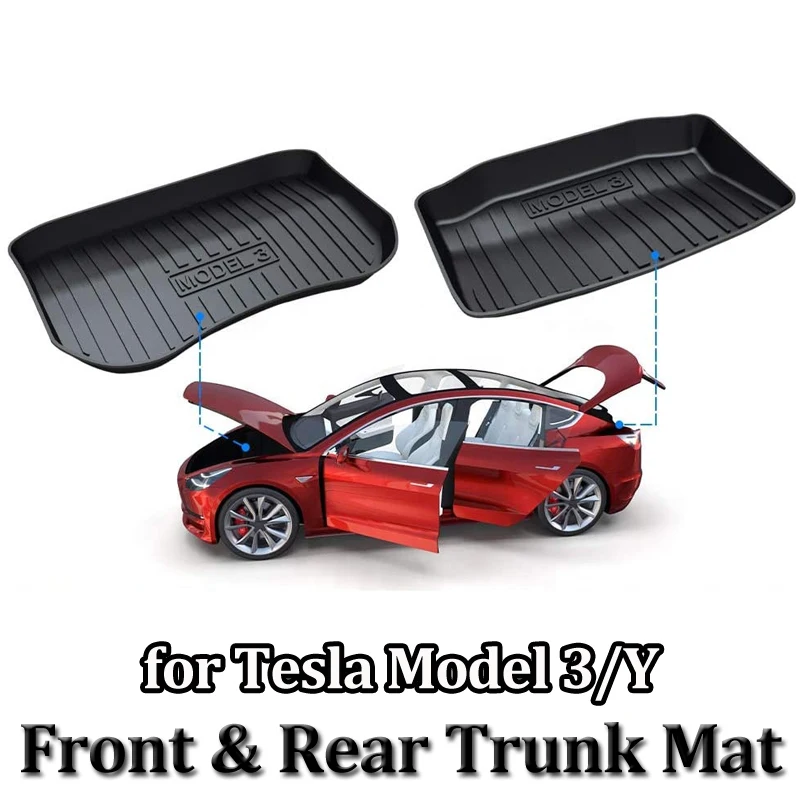 

Model3 3D Trunk Mat for Tesla Model 3 Y 2017-2021 Customized Front Rear Cargo Liner Waterproof Protective Pads Floor TPO Rubber