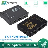 hdmi switch 5 in 1 out hdmi splitter 5x1 with ir remote control supports 4k 3d hd1080p hdmi switcher for xbox ps4 blu ray player