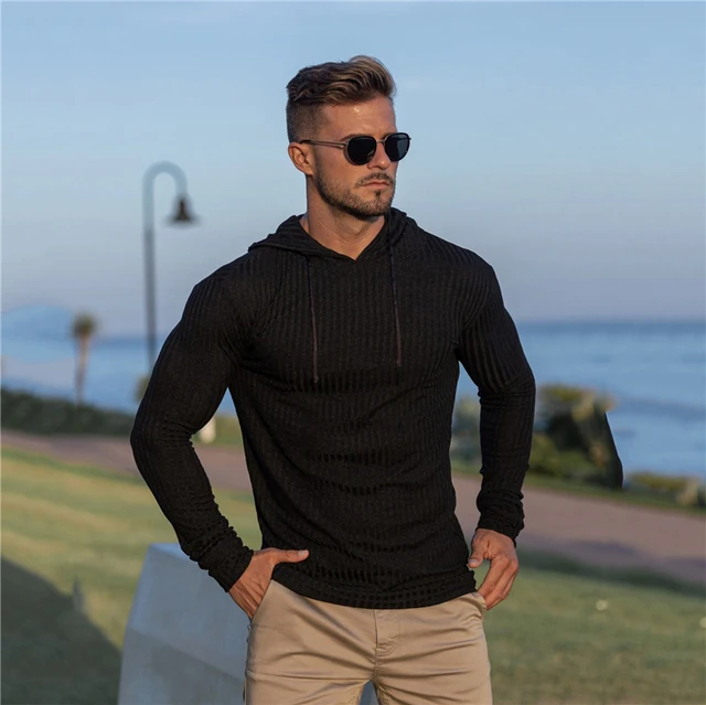 

Men's long-sleeved hooded T-shirt casual loose O-neck simple T-shirt spring and autumn