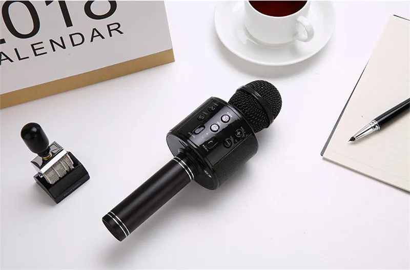 black Профессиональный Bluetooth беспроводной микрофон динамик ручной микрофон караоке микрофон музыкальный плеер для вокала, с рекордером KTV микрофон - Цвет: black