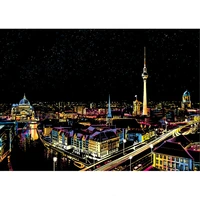 berlin scratch night view poster sticker deluxe erase black scratch world map scratch off foil layer coating painting as gift