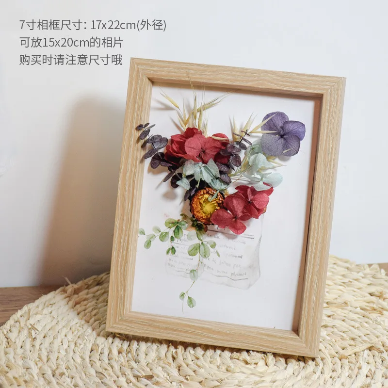 

Unique DIY Wooden Photo Frame Decor with Dried Flowers Wall Decor Modern Painting Frame Picture Display Holder Home Decor Gifts