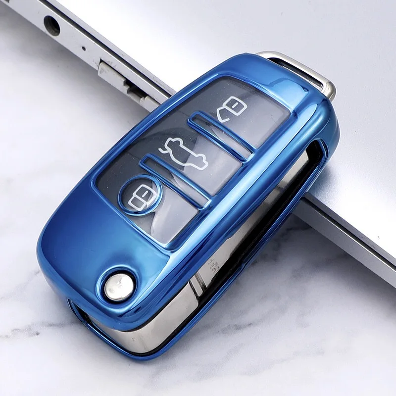 

Auto Car Styling Soft TPU Key Case For Audi A1 A3 A4 A5 Q7 A6 C5 C6 Car Holder Shell Remote Cover Car-Styling Keychain