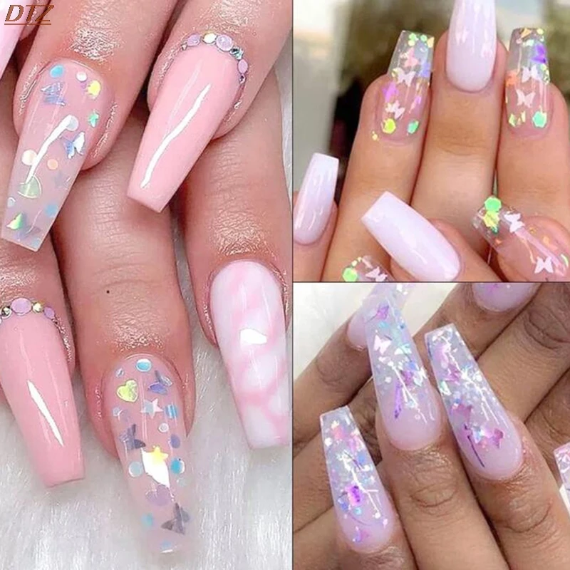 Новинка голографическая металлическая бабочка для ногтей 3D цветной лазер дизайн