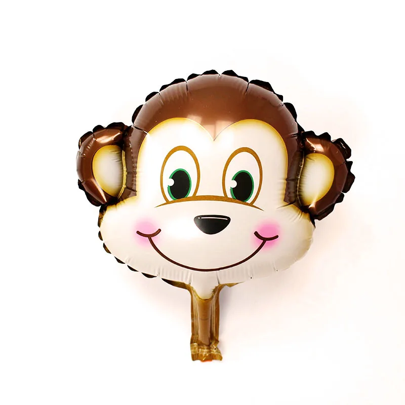 mini mokey head Большие Животные лисы фольги джунгли вечерние шары Сова день рождения лес вечерние украшения Дети Ежик медведь globos - Цвет: mini mokey head