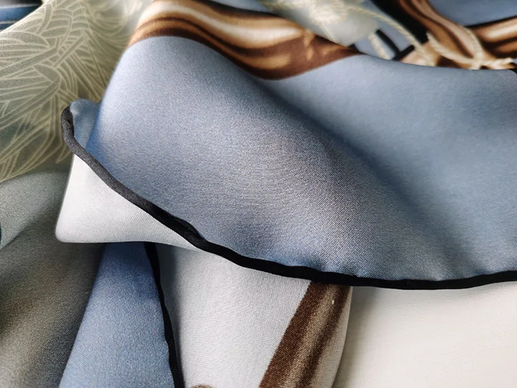 

100% Pure Silk Satin Square Big Scarf Shawl Wrap Kerchief 43.3"x43.3" WJ067