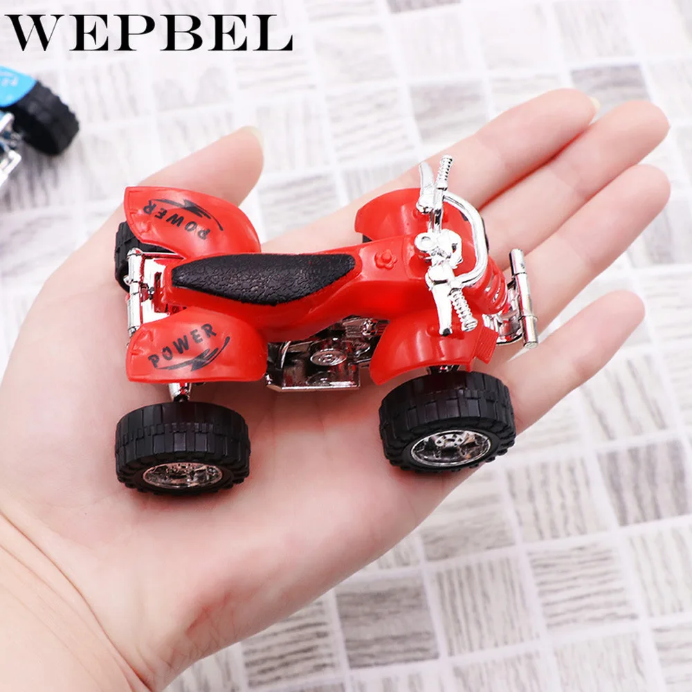 WEPBEL 4 Pcs Mini Inertial Off-Road Vehicle Four-Wheel-Drive Plastic Children Toy Car Pull Back Stunt |