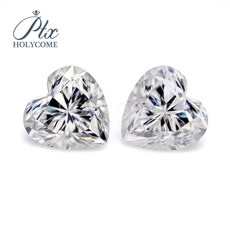 Белый Муассанит Holycome 9*9 мм огранка в форме сердца Свободный цена за карат |