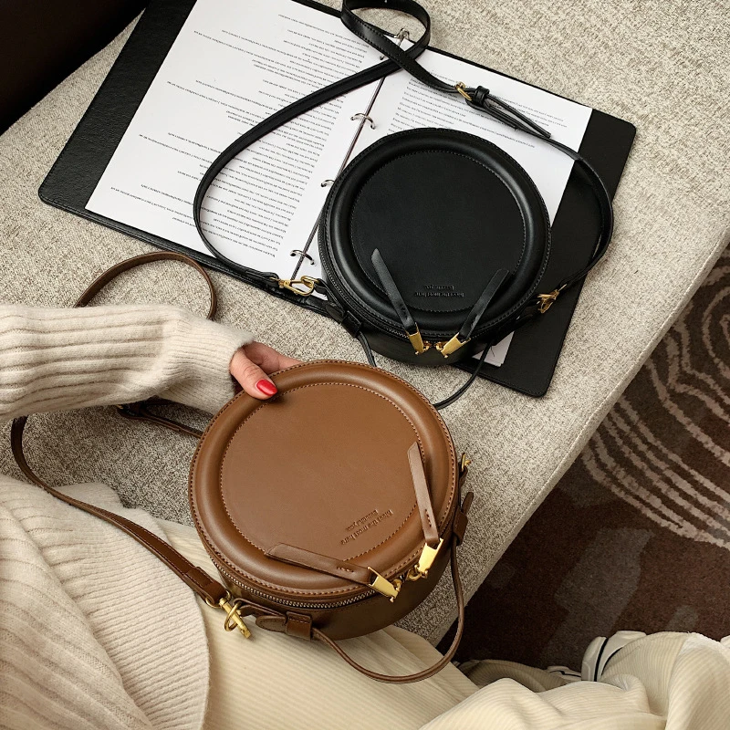 

Crossbody Bag For Women Handbags Leather Round Small Shoulder Bag