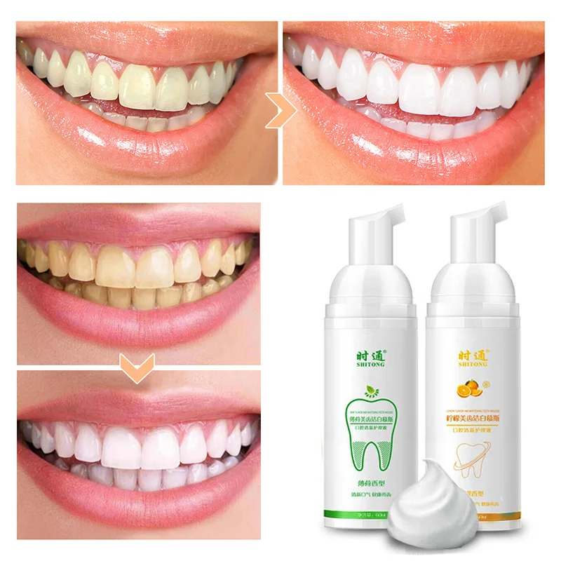 Мятный лимонный аромат мусс зубная паста удаляет зубные пятна налет для очистки