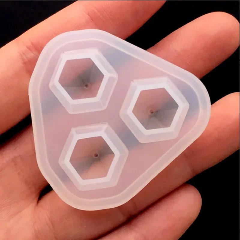 3D Алмазная силиконовая форма (3 полости) Прозрачная мягкая для УФ-смолы ремесла