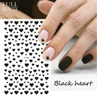 1 шт. черные сердечки Слайдеры для ногтей наклейки 3D красный белый любовь свадьба Дизайн День Святого Валентина Маникюр украшения ногтей наклейки CHF740