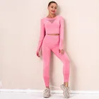 Бесшовные комплекты для йоги, нейлоновая эластичная Спортивная одежда для женщин, 2 предмета, одежда для спортзала, быстросохнущая Спортивная одежда для бега, фитнес-костюм