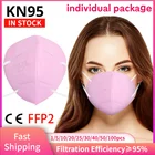 15102025304050100 шт маска для взрослых KN95 Mascarillas маска Индивидуальная упаковка рыбы из нетканого материала розовый уход за кожей лица маска FFP2 Homologada