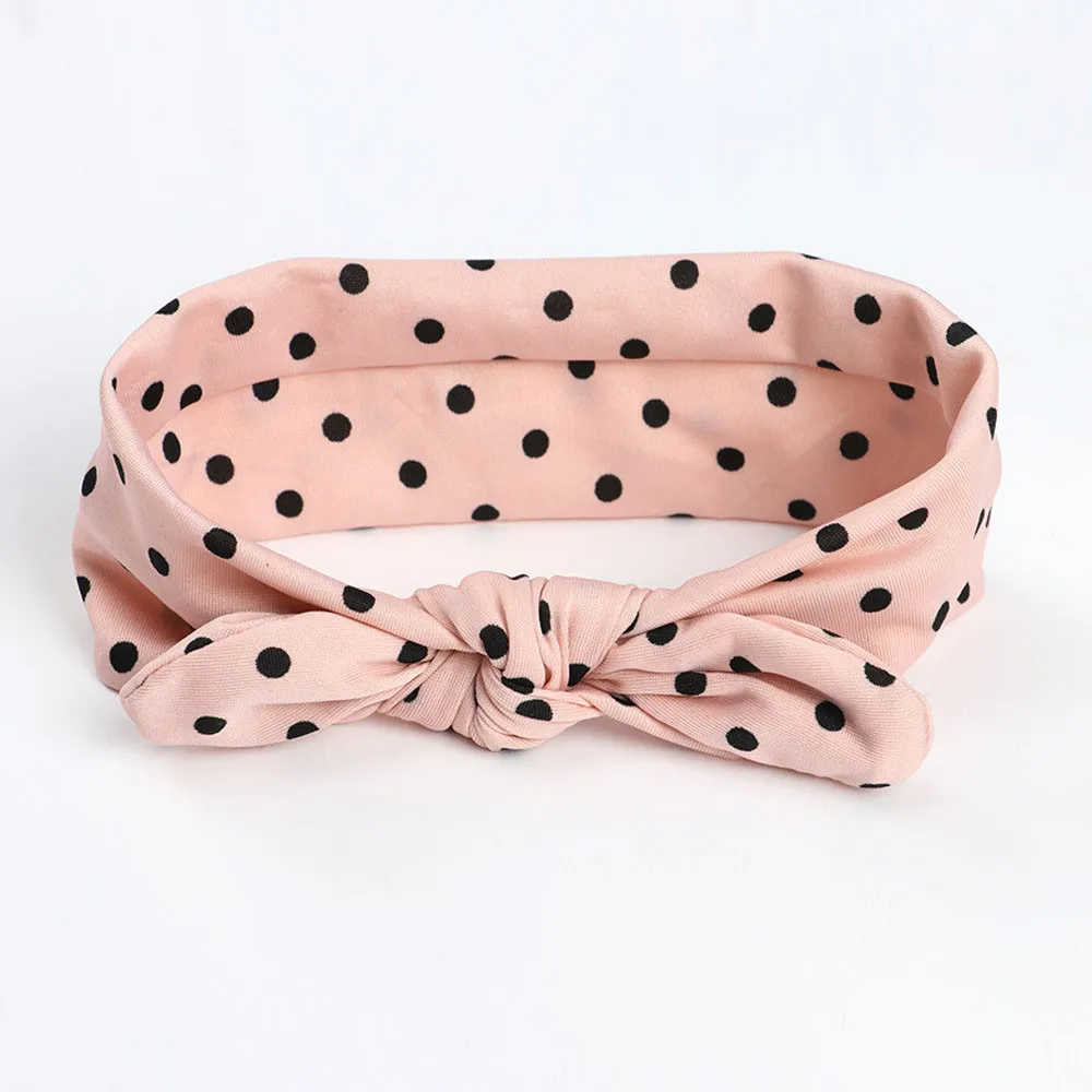Детская повязка на голову с заячьими ушками резинка для волос тюрбан бантом