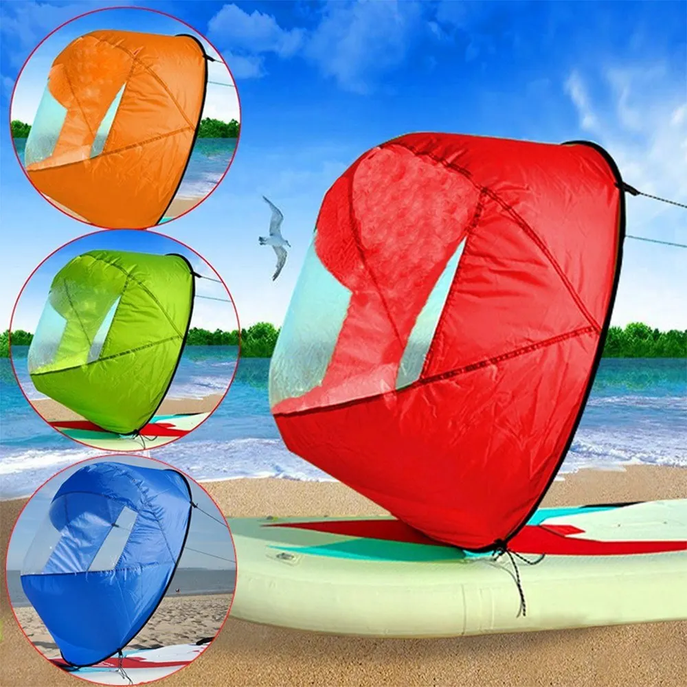 

42 inch Foldable Kayak Boat Wind Sail Ultralight Summer Surfing Wind Paddle Sail Durable Downwind Paddle Rowing Boats Wind Clear