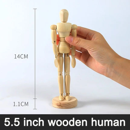 wooden human 1 Деревянный Ручной человек Деревянный Рисунок эскиз Манекен Модель художника подвижные конечности человека мужские миниатюры фигурки украшения ремесла - Цвет: wooden human 1