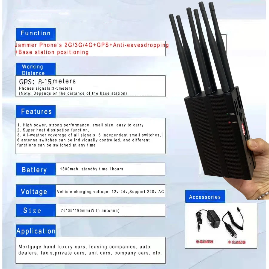 

Блокираторы сигнала Wi-Fi 2/3/4g GPS для предотвращения детских игр