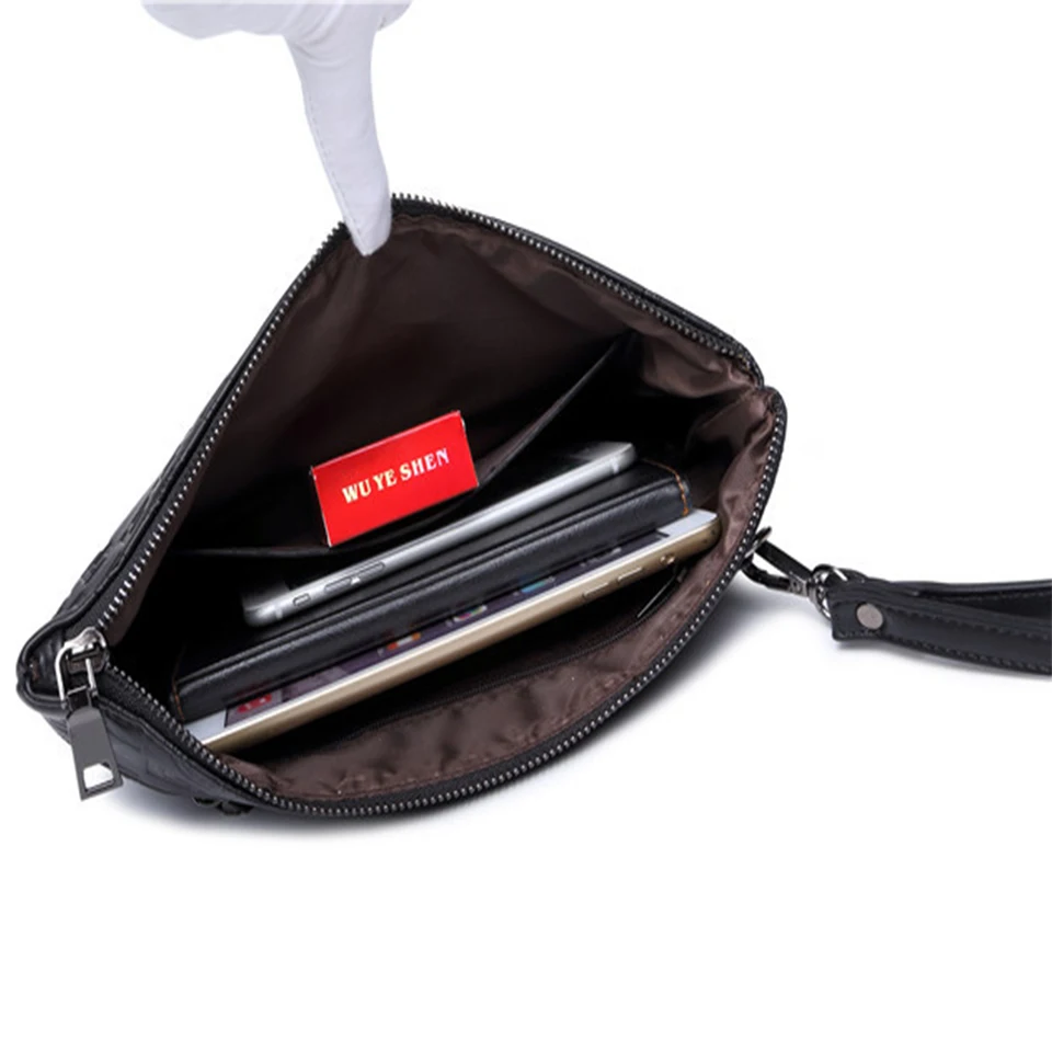 

VICUNA POLO Simple Design Men Leather Clutch Wallet Large Capacity Alligator Pattern Envelope Bag Brand Man Travel Handbag