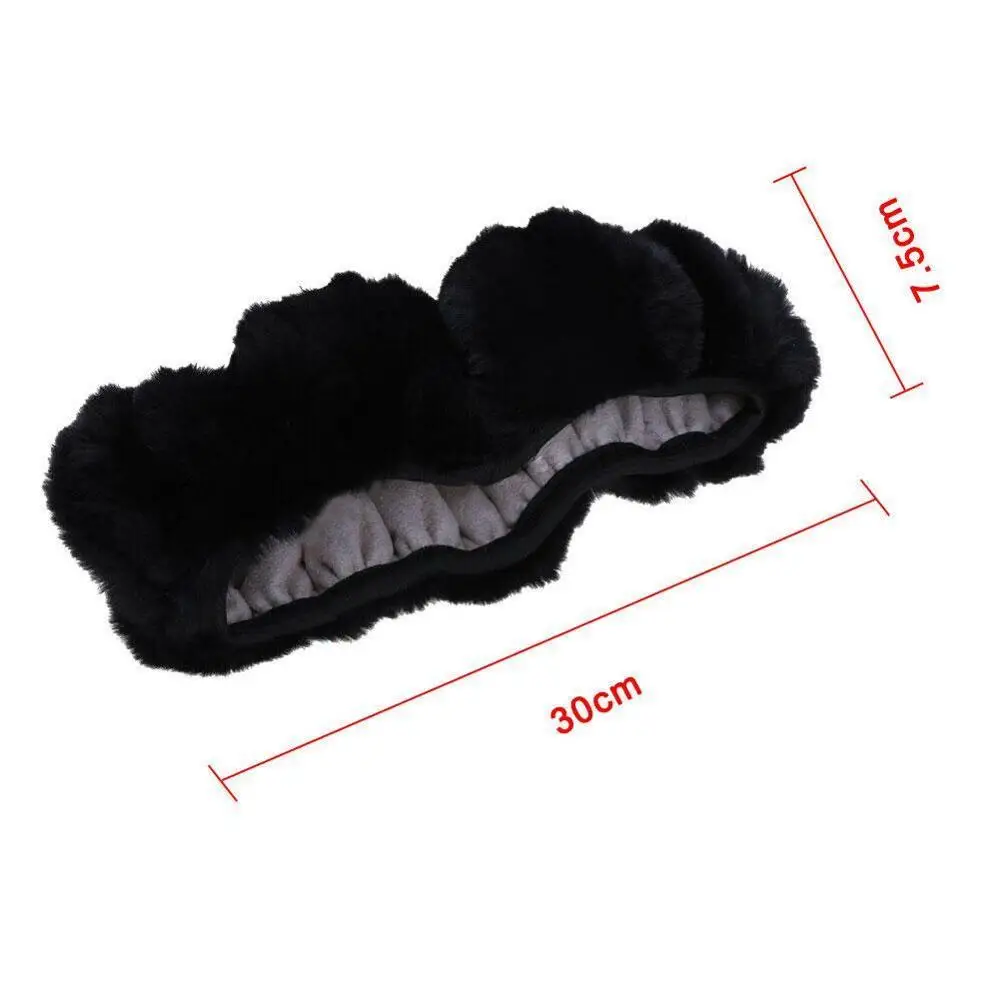 

Winter Thicken Short Plush Car Steering Wheel Cover Install Braid Fluffy Wheel Steering Universal /Warm Size Easy to P9U5