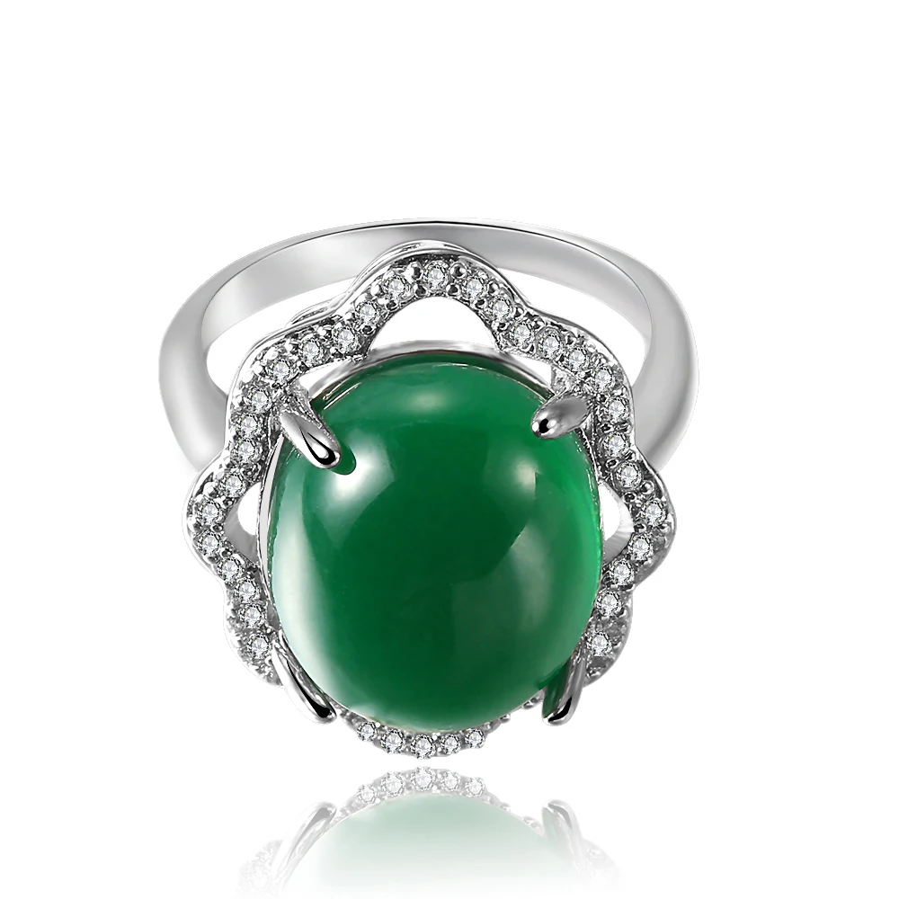 Женское кольцо с зеленым бриллиантом Jadeite винтажное ювелирное изделие из