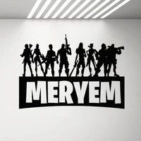 popular games characters wall sticker for boys room name decals gamer bedroom wall decoration door stickers removable a363