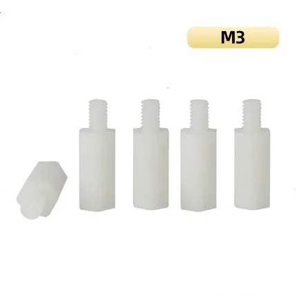 

M3 нейлоновая колонка с одной головкой, белая пластиковая опорная колонка, пластиковая Изолированная Шестигранная однопроходная изоляцион...