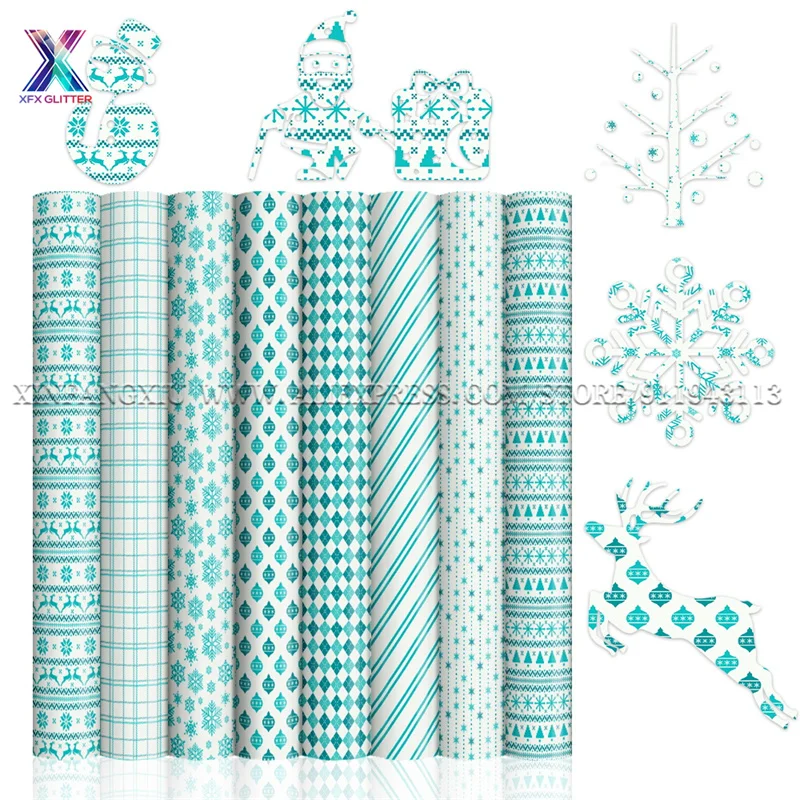 XFX HTV Рождественская решетка теплопередача Винил 50 см x 25 м Хэллоуин винил Рождество футболка утюжок на ТВ винил для Cricut DIY винил