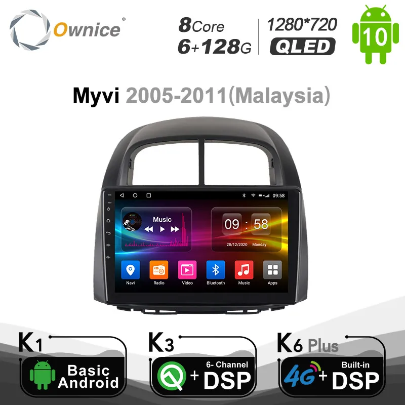 

Carplay PX6 6+128G Android 10.0 Car DVD Payer For Perodua MYVI 2005 -2011 Navigation GPS 4G LTE Multimedia Video Wifi Auto Radio