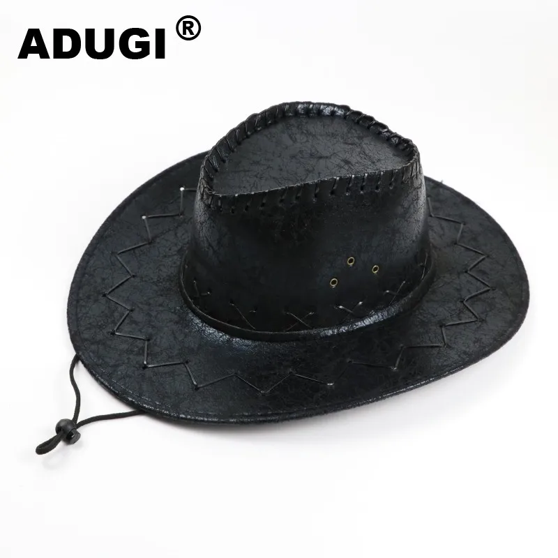Ковбойская шляпа ADUGI в западном стиле с трещинами модные мужские и женские шляпы