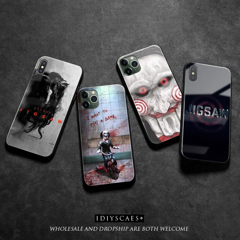 Jigsaw Killer SAW Film TPU Мягкий силиконовый стеклянный чехол для телефона Apple iPhone SE 6 6s 7 8 Plus