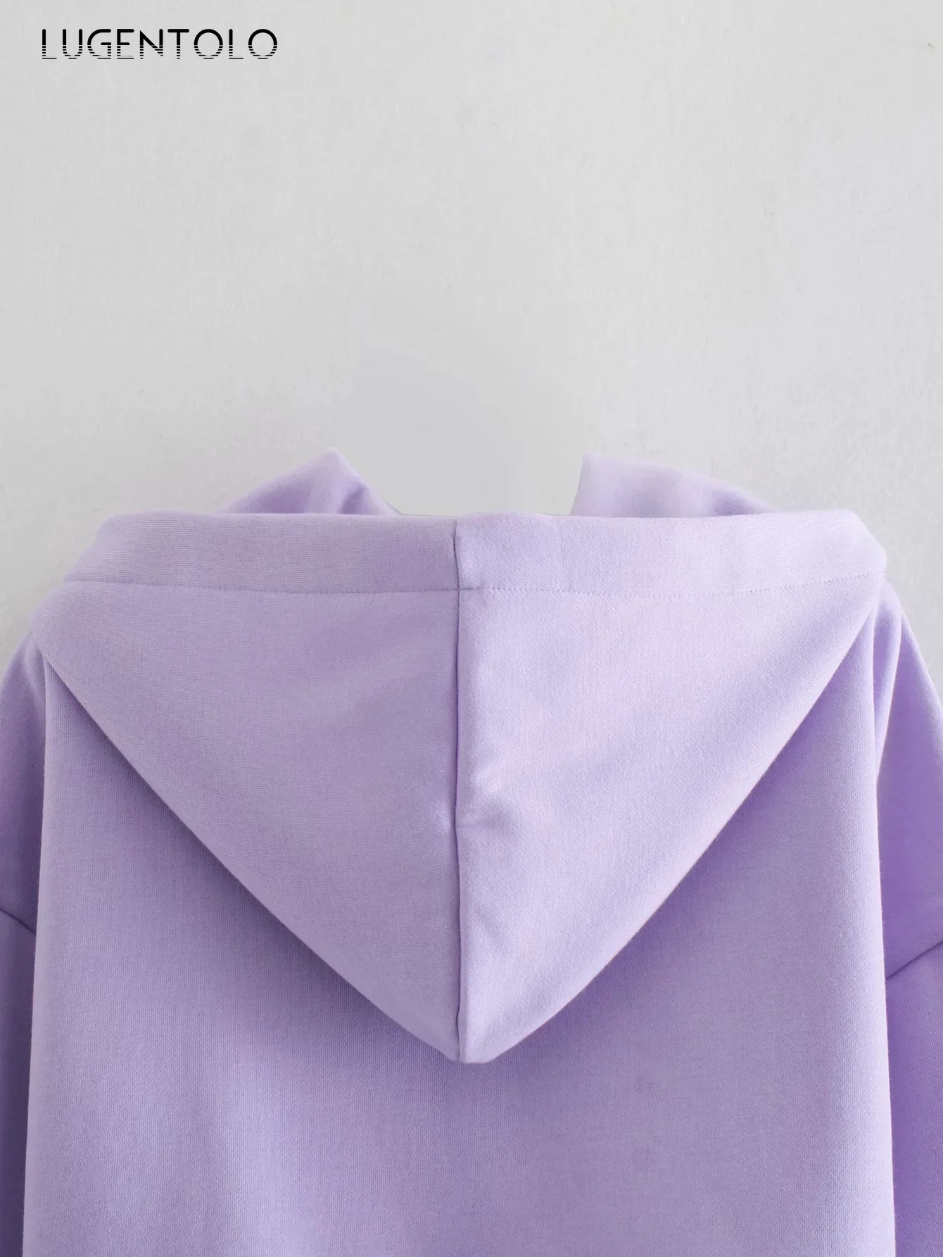 

Women Short Hooded Sweatshirt Autumn Winter Top Fleece Drawstring At Hem Lace-up Short Sports Casual Sweatshirts Lugentolo