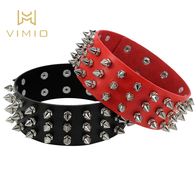 Конический кожаный воротник VIMIO с заклепками в стиле панк короткая цепочка на шею