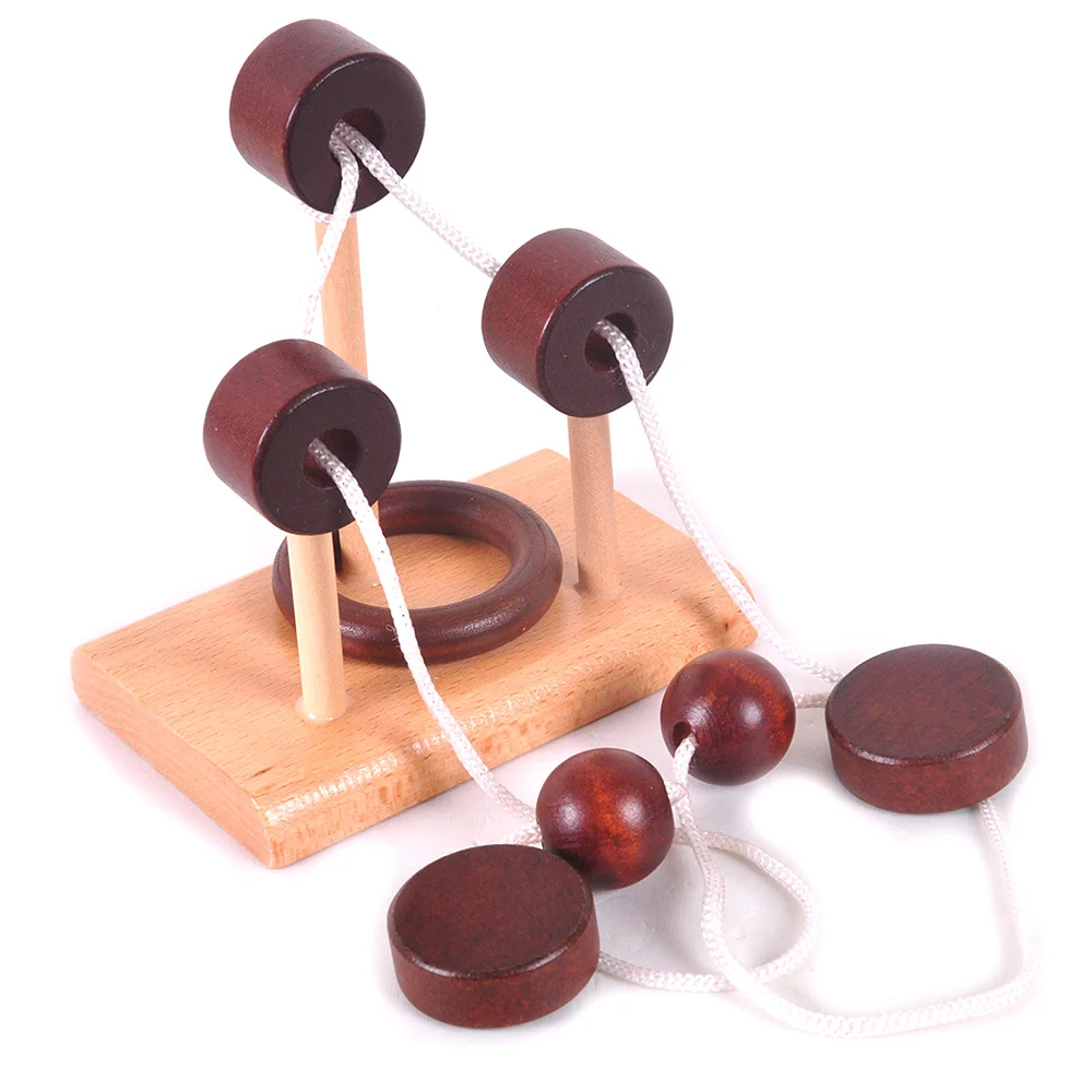 3D деревянная веревка петля головоломка IQ Mind игра для детей настольная