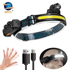 Фонарь налобный светодиодный XPG + COB со встроенным аккумулятором, 6 режимов