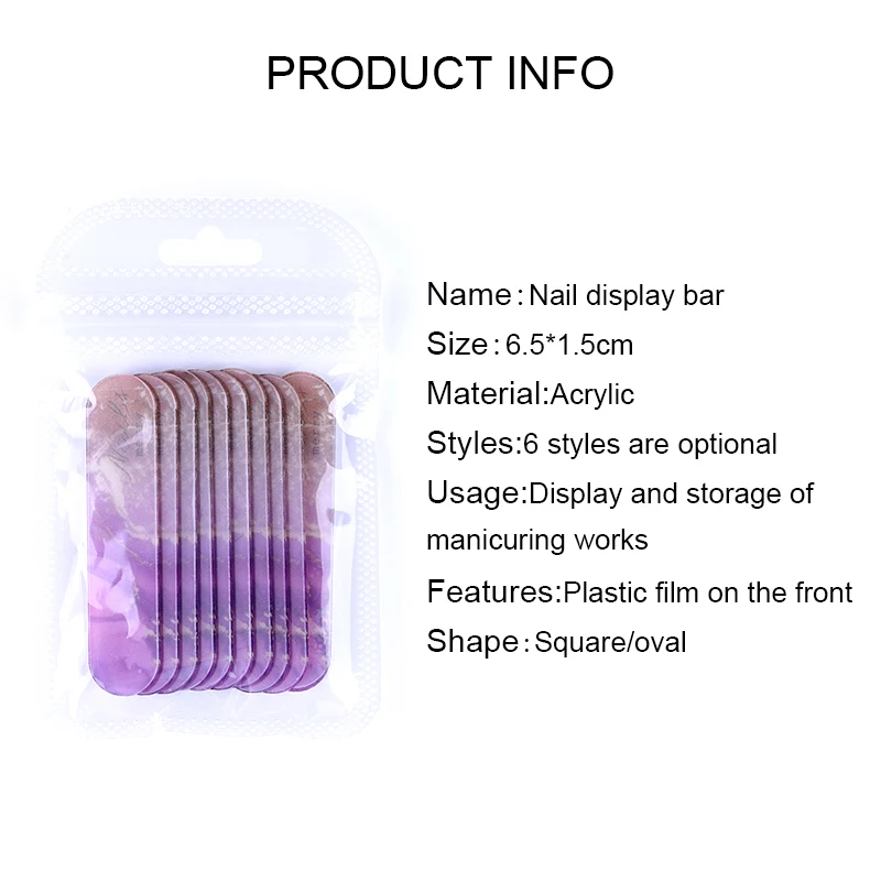 

Acrylic Nail Display Bar Palette Double-side Adhesive Tape Transparent Adhesive Color Label Display Board Manicuring Tools D293