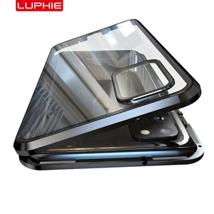 for Samsung Galaxy S20 Note 20 Ultra S20 Plus Case,Luxury Magnetic
Adsorption Back Tempered Glass Built-in Magnet Metal Bumper