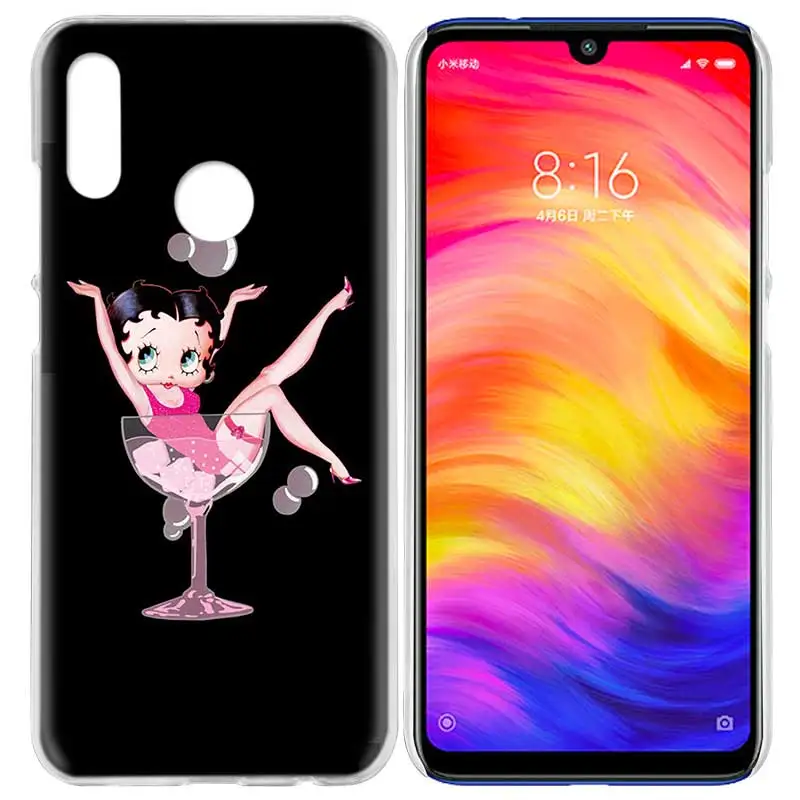 Чехол для Xiaomi Redmi Note 7 7A фотоаппаратов моментальной печати 7S 6 6A 5 Y3 K20 mi 8 до 9 лет CC9 CC9E A1 A2 A3 играть F1 Lite Pro Plus Betty Boop мультфильм