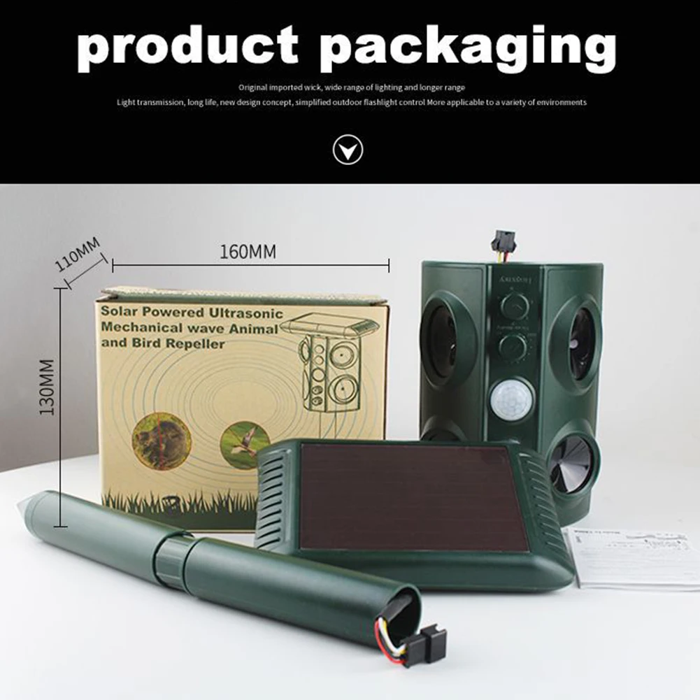 Ультразвуковой отпугиватель животных на солнечной батарее средство для защиты