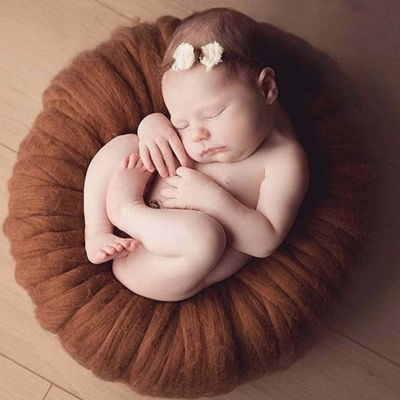 

T3LA 2 предмета виде незаполненного круга коврик подушка для новорожденных подушка для фотографирования Assisst реквизит ребенок позирует гнезд...