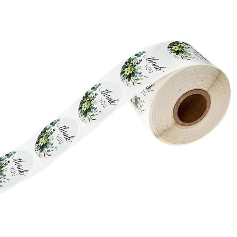 500 листа/уп наклейки для ногтей с рулон круглые этикетки Стикеры s крафт Бумага