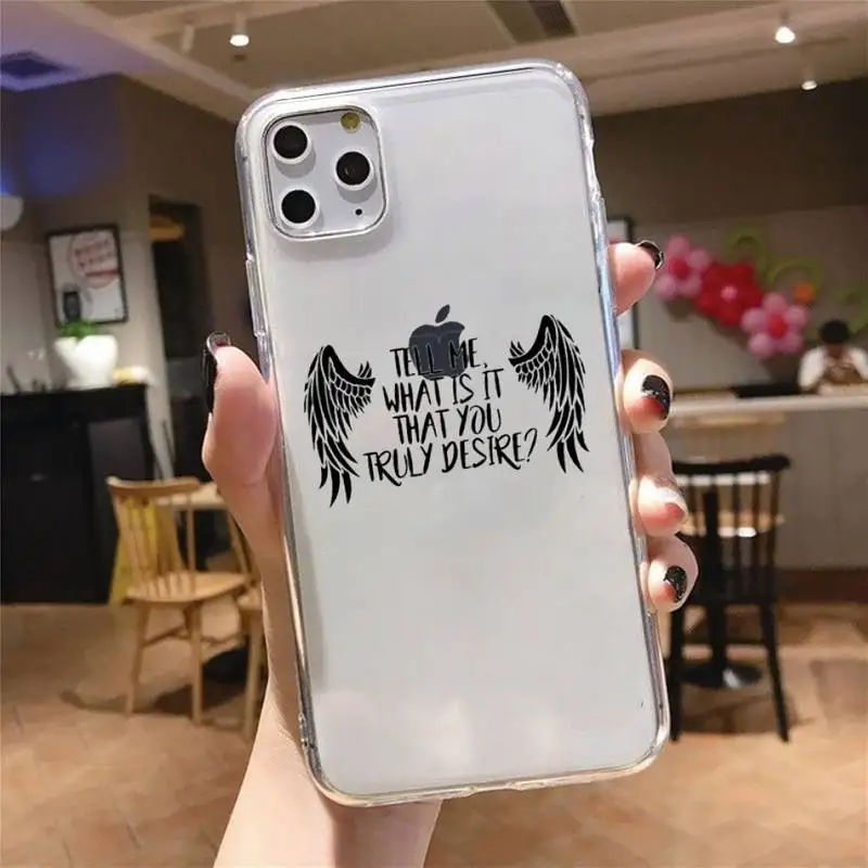 

Degenerate angel Lucifer white Phone Case Transparent for iPhone 6 7 8 11 12 s mini pro X XS XR MAX Plus cover funda shell