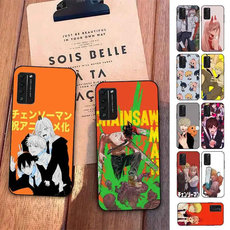 

TOPLBPCS Japan Cartoon Anime Chainsaw Man Phone Case for Huawei Honor 10 i 8X C 5A 20 9 10 30 lite pro Voew 10 20 V30
