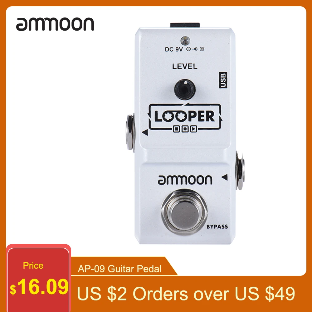 ammoon ap 09 looper gitarre pedal nano serie schleife elektrische gitarre effekt pedal true bypass unbegrenzte overdubs gitarre zubehör free glob