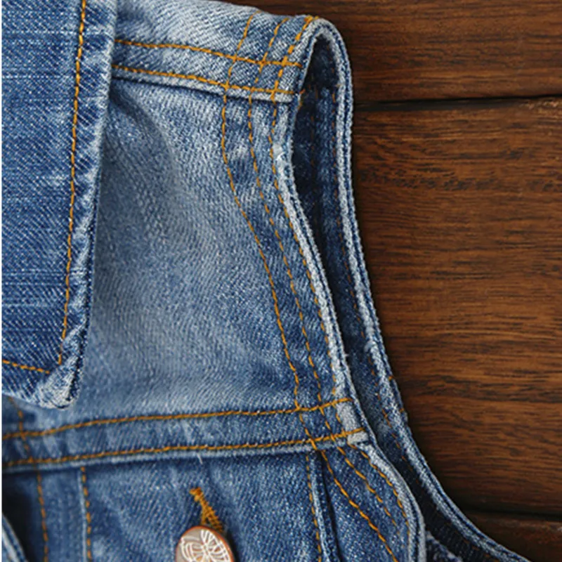 Новый джинсовый жилет для девочек весенне Осенняя детская одежда без рукавов