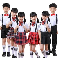 10style childrens day clothes student uniforms choir holiday costumes toddler costumes shirtpantsstraptiesock dress set